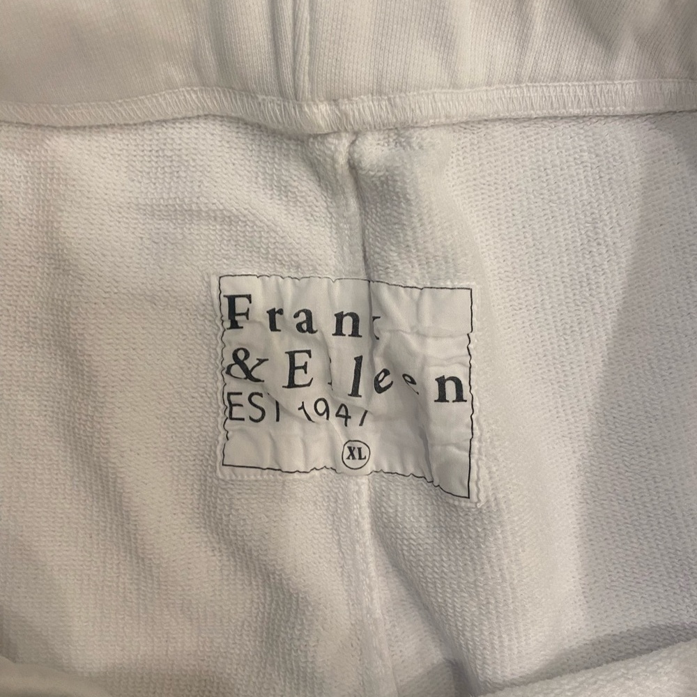 $188 Frank & Eileen Catherine Pants Sweatpants Triple Fleece White CROP SZ XL - Picture 4 of 5
